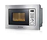 SEVERIN Four Micro-ondes encastrable, Gril, 20L, jusqu’à 1 000W, Minuteur 95min, Plateau tournant amovible (Ø24,5cm),Inox, MW 7880