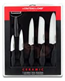 Le Couteau du Chef 447980 Coffret de 6 Couteaux Lame Céramique 30 x 37 x 3,4 cm