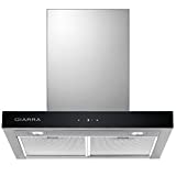 CIARRA CBCS6102 Hotte Aspirante 60cm - Commandes Tactiles - 550m³/h - 3 Vitesses - Eclairage LED - Affichage Numérique - Recyclage ou Evacuation -2 Filtres Alu Lavable - Hotte Décorative Inox