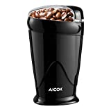Moulin à Café Électrique, Aicok Broyeur Grains de Café 65g, 13 Tasses Avec Lame en Acier Inoxydable 304, Applicable aux Noix, Poivres, Épices etc, Noir