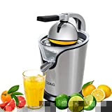 OZAVO Presse Agrumes Electrique, 100W Presse Orange Electrique, Presse Citron avec Anti-Goutte, Moteur Puissant et Silencieux, Système de Protection Everheat, Acier Inoxydable