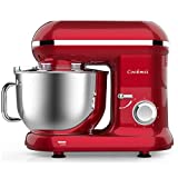 Cookmii 1800W Robot Pâtissier Robot Pétrin Haut-Puissance Robot Multifonction Pratique Robot de cuisine Robot Mélangeur Pétrisseur Rotation planétaire Batteur Électrique 6 Vitesses avec Bol 6.5L