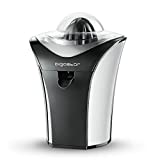 Aigostar Spaceship 30HLW - Presse-agrumes électrique avec deux cônes d'extraction interchangeables. 80W, sans BPA. Couleur argent et noir. Design exclusif.