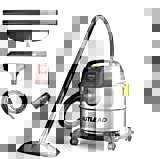 AUTLEAD Aspirateur eau et poussières, 20 L 1000 W Aspirateur Polyvalent Sans Sac avec Fonction d'aspiration et de soufflage Humide et Sec,métal Inoxydable,Silencieux, 3 Buses, Sac filtrant en Papier