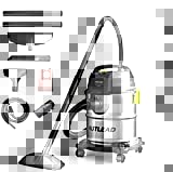 AUTLEAD Aspirateur eau et poussières, 20 L 1000 W Aspirateur Polyvalent Sans Sac avec Fonction d'aspiration et de soufflage Humide et Sec,métal Inoxydable,Silencieux, 3 Buses, Sac filtrant en Papier