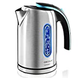 Cecotec Bouilloire électrique ThermoSense 270 Steel, BPA, 2200 W, Base 360º, Filtre anticalcaire, Double système de sécurité, 1,7 Litre, Acier Inoxydable