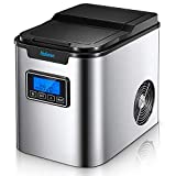 Yabano Machine à Glaçons/Glaçon de 12 kg/Temps de Production de 6-8 Minutes/Silencieux / 2L / 150 W / 2 Tailles de Glaçons/Acier Inoxydable/Machine a Glaçons/Ice Maker/sans Raccord d'eau