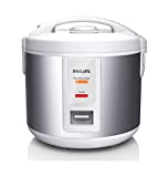 Philips HD3011/08 Rice cooker petite capacité, 1L, 500W, 900g riz, panier vapeur, revêtement couleur métal, maintien au chaud 12h