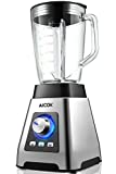 Aicok Blender, Mixeur à Haute-Puissance 1000 W Avec 6 Lames En Acier, Mélangeur Multifonctionnel Professionnel, châssis en Acier Inoxydable et Lumières Bleues