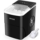 VPCOK Machine à glaçons, Machine à glace avec cuillère à glace et panier, 26 lbs/12 kg en 24 Hours, 2 tailles de Glaçons, 2,2 L, 9 Glaçons Par 6-13 Min