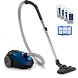 Philips FC8245/09 Aspirateur avec Sac PowerGo, 750W, Capacité de Poussière 3L, Suceur Plat Intégré, Bleu