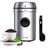 KYG Moulin à Café Électrique 200W 80g Broyeur 55 db à Double Lames en Acier Inoxydable pour Noix, Poivre, Épices, Semences de Café Câble réglable Couvercle Verrouillé et Brosse de Nettoyage