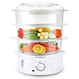 Aigostar Fitfoodie 30CFO - Cuiseur vapeur électrique 0% BPA. Puissance de 800W, minuterie, 3 niveaux indépendants de cuisson. Cuisine saine. Design exclusif.