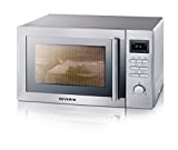 Severin MW 7848 Micro-Ondes 3-en-1 (Gril et Fonction Air Chaud, Plaque Tournante (Ø 31,5 cm) et gril) Acier Inoxydable Brossé