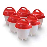 Lot de 6 cuiseurs à œufs en silicone sans coquille Easy Eggs, œufs à la vapeur sans colle en silicone, œufs à la vapeur, cuiseur à œufs sans BPA, antiadhésif, pocheuse rapide pour gadgets de cuisine