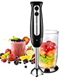 Mixeur Plongeant, Aicok Mixeur Multifonction avec Tasse à Mesurer 700 ml, Blender avec TURBO, Mélangeur à Main en Acier Inoxydable pour Smoothie, Aliments pour Bébés, Fruit et Légume