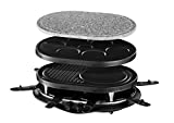 Russell Hobbs Appareil Raclette Multifonction 1200W 8 Personnes, Pierre à Griller, Plaque Grill, Plaques Crêpes, Compatibles Lave-Vaisselle - 21000-56 Fiesta