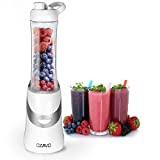 OZAVO Blender | Mini Blender Mixeur des Fruits | Mixer | 350W | Blender à Smoothie et à Milk-shake | Couteaux en métal 2 fois | 600ml | pour Sport et Voyage | Avec Bouteille et Couvercle Sans BPA