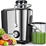 Centrifugeuse Fruits et Légumes, Aicook 65MM Large Bouche 600W Extracteur de Jus, sans BPA, en Acier Inoxydable de Qualité Alimentaire, la Centrifugeuse Deux Vitesses Avec la Ffonction Anti-Goutte
