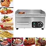 Iglobalbuy Plancha Barbecue, Plancha Electrique Professionnelle Griller 8 mm Plaque de Cuisson en Inox en Fonte Durable Grill Electrique Plancha Multifonctions pour Restaurant Café Cuisine (4400W)