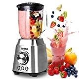 Duronic BL10 Blender/Mixeur Puissant de 1000W en Acier Inoxydable avec Carafe de 1,5 Litre - Idéal pour Smoothies, Milkshakes, Gaspachos, Compotes, Glace pilée, Fruits à coques