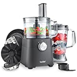 VonShef Robot Multifonction 750W - Robot de cuisine avec blender, mixeur, centrifugeuse, lame de pétrissage, hachoir - Bol de 1,2 L et pichet de 1,8 L